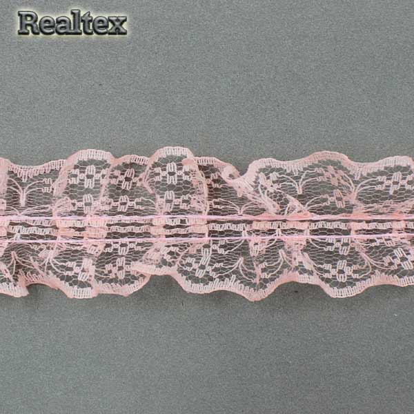 Тесьма "рюш" Realtex R5-3 шир.45мм цв.персиковый