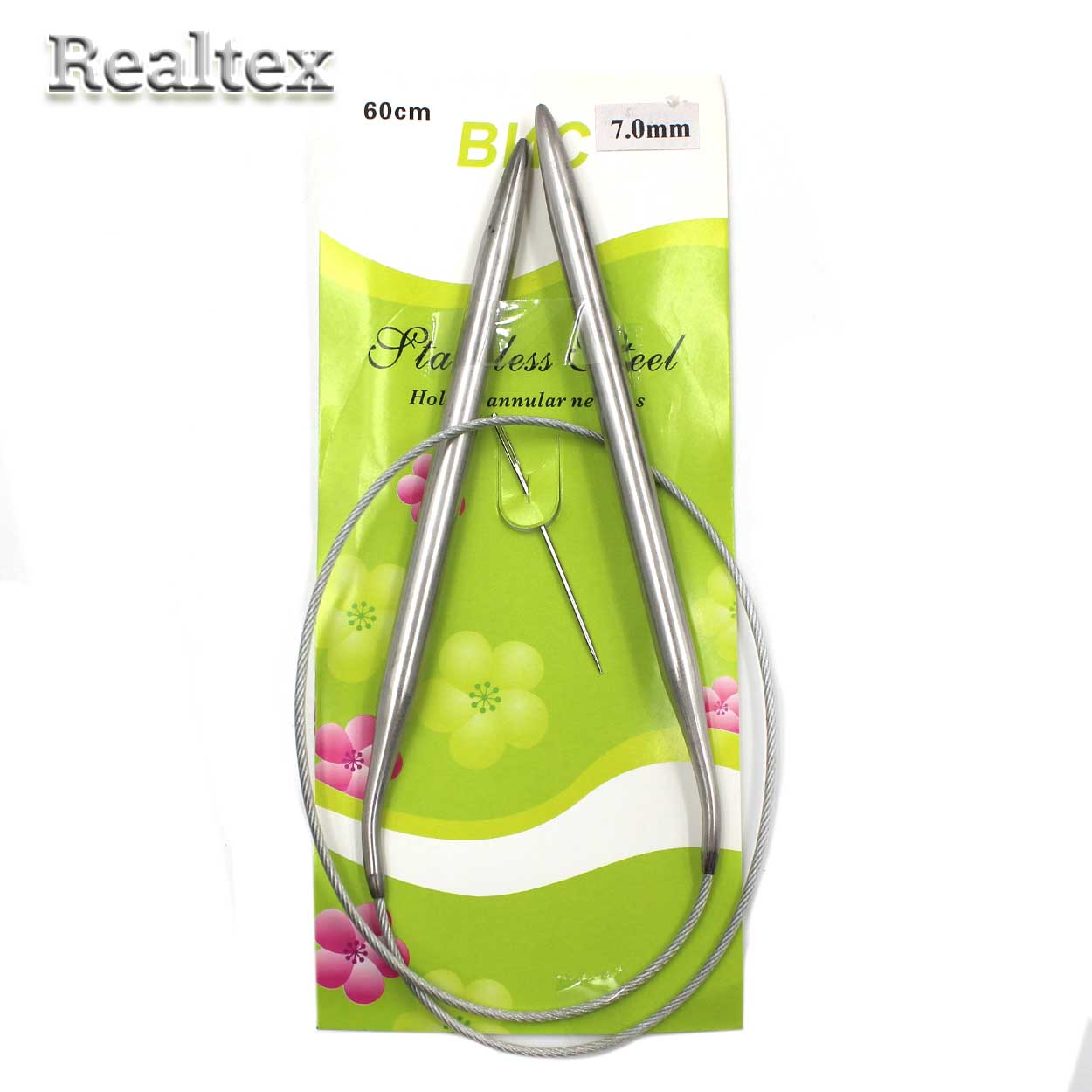 Спицы металл круговые на тросике Realtex 60см №7,0 (10шт) 