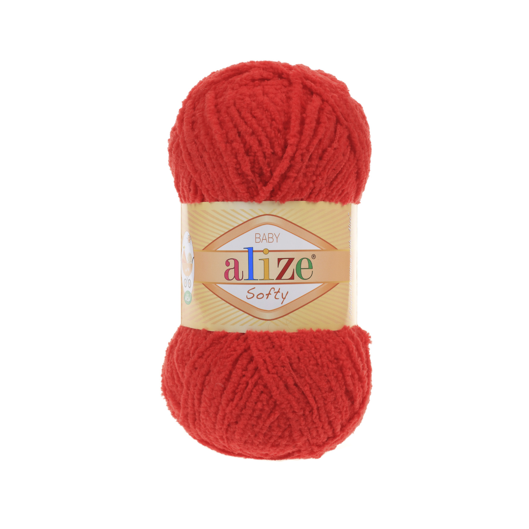 Пряжа Alize "Softy baby" (250гр) цв.056 красный