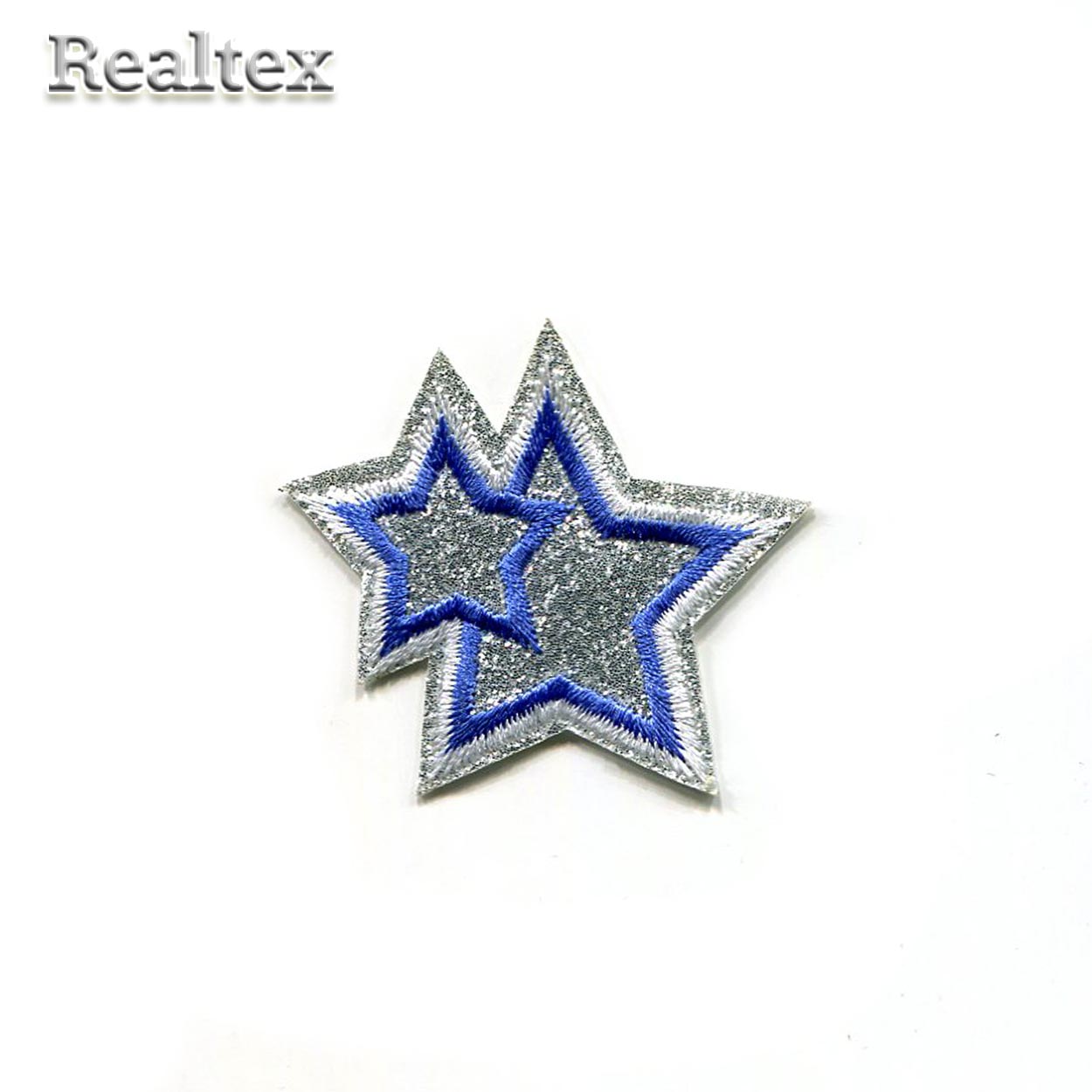  Термоаппликации Реалтекс S-3613 "Звезды" цв.серебро/голубой