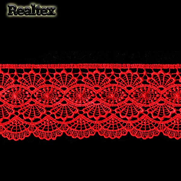 Кружево  гипюр  Realtex  70мм LF-6046/T6406 цв.151 красный  