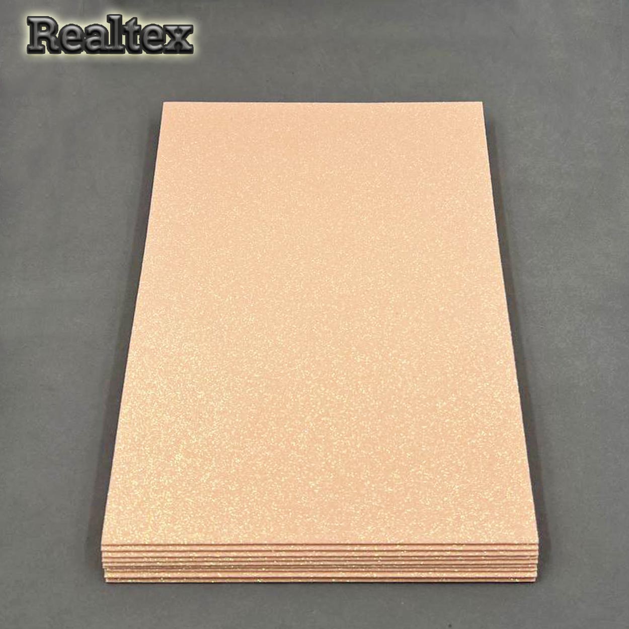 Фоамиран глиттерный Realtex 2мм цв.R15 персик АВ
