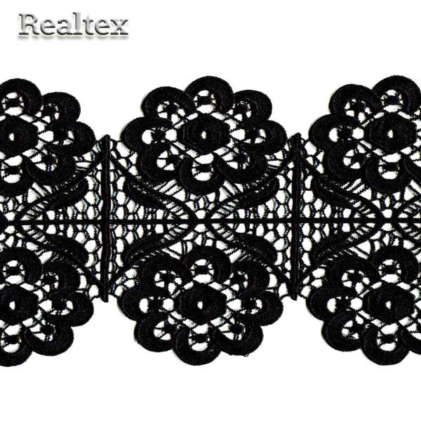 Кружево гипюр 180мм A1841 цв.черный