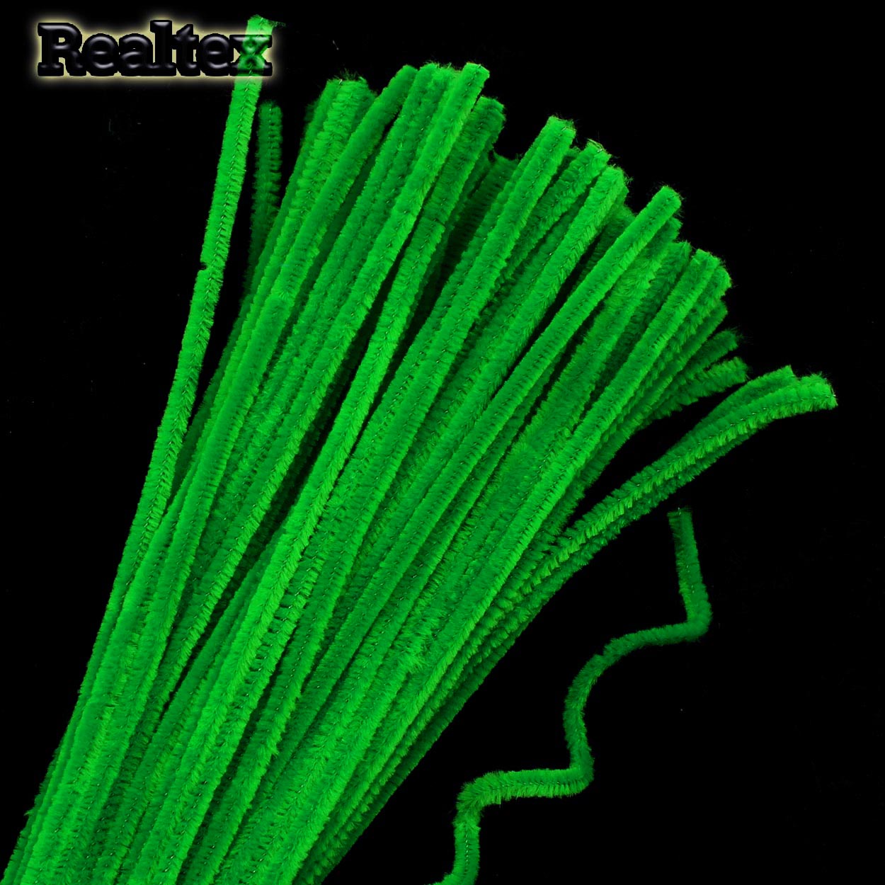 Проволока "Синель" Realtex для творчества N d-6мм 30см (100шт) цв.А-027 зеленый