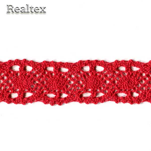 Кружево вязаное  43мм 43.01.043 цв.16 красный
