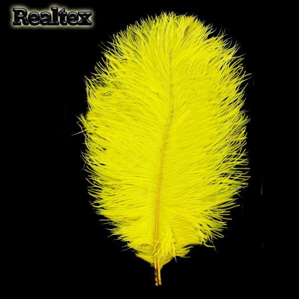 Перо Реалтекс Страуса 25-30 см цв.желтый