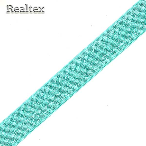 Косая бейка стрейч блестящая 15мм (50м) цв.F251 бирюзовый