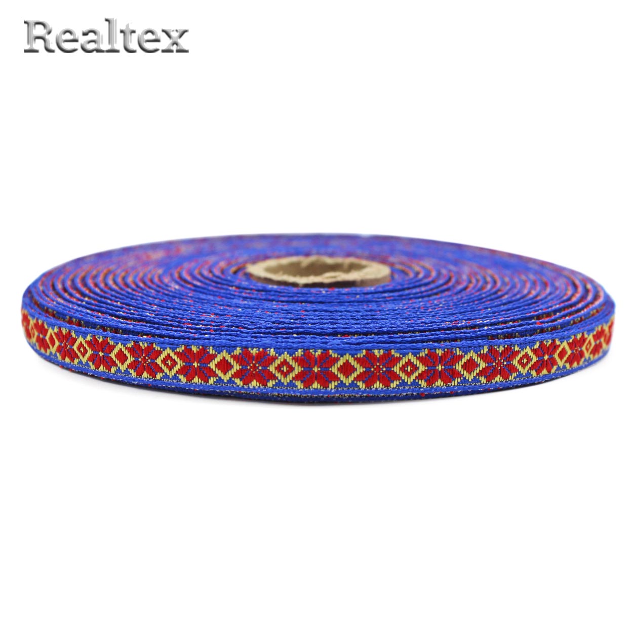 Тесьма жакардовая 10мм с3752г17 рис.9610 (25м) цв.электрик