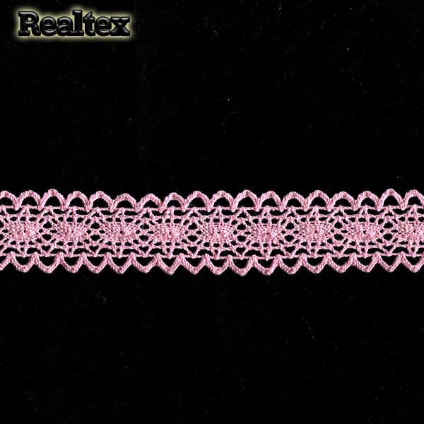 Кружево вязаное  25мм 25.01.079 цв.13 розовый