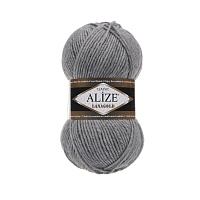 Пряжа Alize "Lana Gold" (0,5кг) цв.021 серый