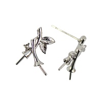 Основа для серег "Астра" 54-P7610 15*10мм цв.серебро 