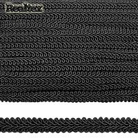 Тесьма Realtex декоративная "Шанель" 11мм цв.черный
