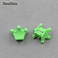 Заколка-краб мини 29551 "Корона" (2шт) цв.светло-зелёный