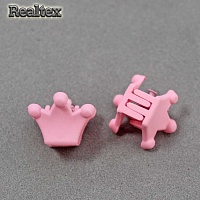 Заколка-краб мини 29551 "Корона" (2шт) цв.светло-розовый