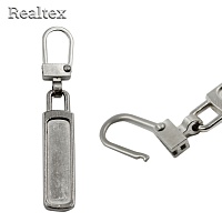 Пуллер для бегунка Realtex съемный, декоративный "Плоский" (25шт) цв.никель