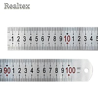  Линейка Реалтекс 100см металл шир.3,8см