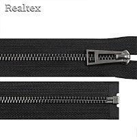 Молния металл Т.5 Realtex 1замок 70см разъемная цв.черный никель/черный