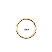 Кольцо разъёмное металлическое 15*2,0мм RS цв.золото