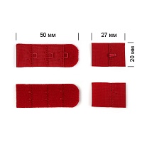 Застежка-крючки TBY 3х1 1,9см (10шт) цв.S059 т.красный