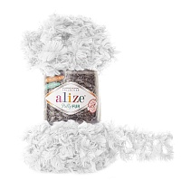 Пряжа Alize "Paffy Fur" (0,5кг) цв.6100 белый