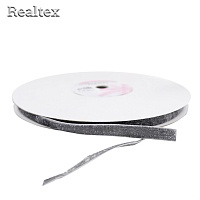 Лента бархатная люрекс 10мм 9626580 цв.серый/серебро