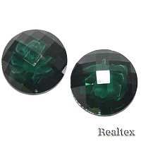 Стразы пластиковые пришивные AB-1 большие цв.т.зеленый 