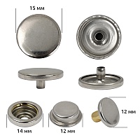 Кнопка 15мм Delta TBY нержавеющая сталь (36шт) цв.никель