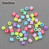 Бусины пластик Реалтекс Боченок с рисунком (500гр) цв.mix