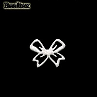 Набор "Бантики" №01 из глиттерного фоамирана 30*24мм (10 шт) цв.белый