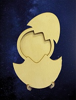 Заготовка для декорирования деревянная Фоторамка "Цыплёнок" на подставке 13*20см