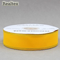 Лента репсовая 25мм RS (22.8м) цв.024 жёлтый/золото
