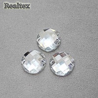 Стразы акриловые пришивные RS "Круг" 10мм цв.cristal 