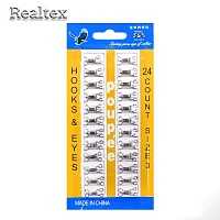 Крючки плательные в блистере Realtex №3 (24шт х 6) цв.никель 