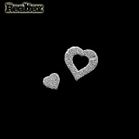 Набор "Сердечки" №01 из глиттерного фоамирана 25мм,14мм (2*10 шт) цв.серебро