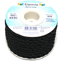 Шнур витой GC-043C 4мм "Гамма" цв.039 черный