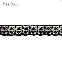 Кружево капроновое Realtex  22мм SC 133-1 (25м) цв.черный