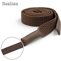 Шнур с наконечниками Realtex R- 3 Fashion плоский шир.15мм 140см (10шт) цв.светло-коричневый
