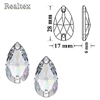 Стразы пришивные Swarovski 3230 28x17мм цв.Cristal 