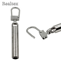 Пуллер для бегунка Realtex съемный, декоративный "Трубочка" (25шт) цв.никель