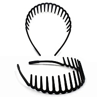 Основа для ободка "R" пластик 35мм с длинными зубчиками назад (2шт) цв.матовый черный 