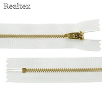 Молнии джинсовые JIN 4L латунь 16см Т.4 неразъёмная №1 цв.101 белый