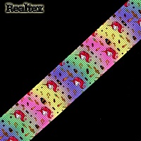 Лента репсовая с рисунком Реалтекс 25мм "Единорог №2" цв.mix