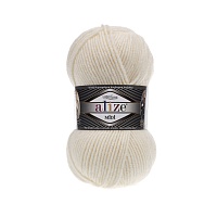 Пряжа Alize "Super Lana Midi" (100гр) цв.062 молочный