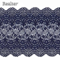 Кружево стрейч 220мм TBY 8013 цв.S919 синий сапфир