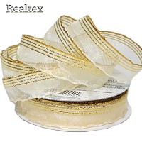 Лента капроновая 15мм ORT-15 "Blitz" цв.003 бл.кремовый/золото