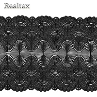 Кружево стрейч 195мм TBY 8034 цв.02 чёрный