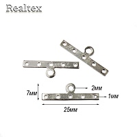 Держатель "Realtex" для 5 нитей 25*7мм (50шт) цв.никель