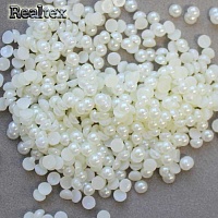 Полу-бусы Realtex  3мм (500гр) цв.01 молочный 