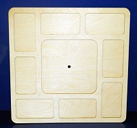 Заготовка для декорирования деревянная Циферблат-фоторамка №3 35см