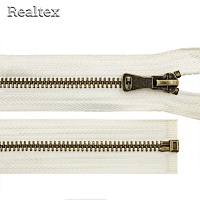 Молния металл Т.5 1 замок 75см разьемная цв.антик/571 молочный